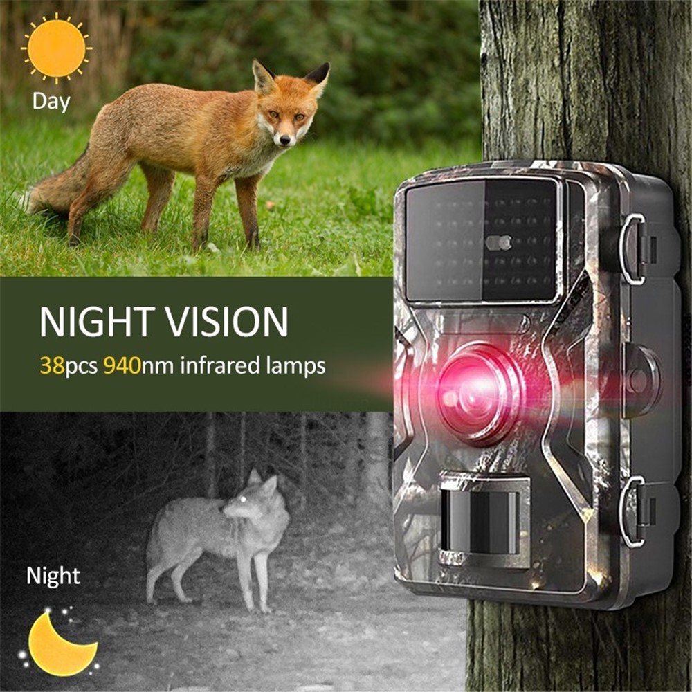 12MP 1080P Wildlife Hunting Trail and Game Camera with TF Card Motion Activated Security Camera IP66 Waterproof Outdoor Infrared Night Vision Hunting Scouting Camera - 32G TF Card-12