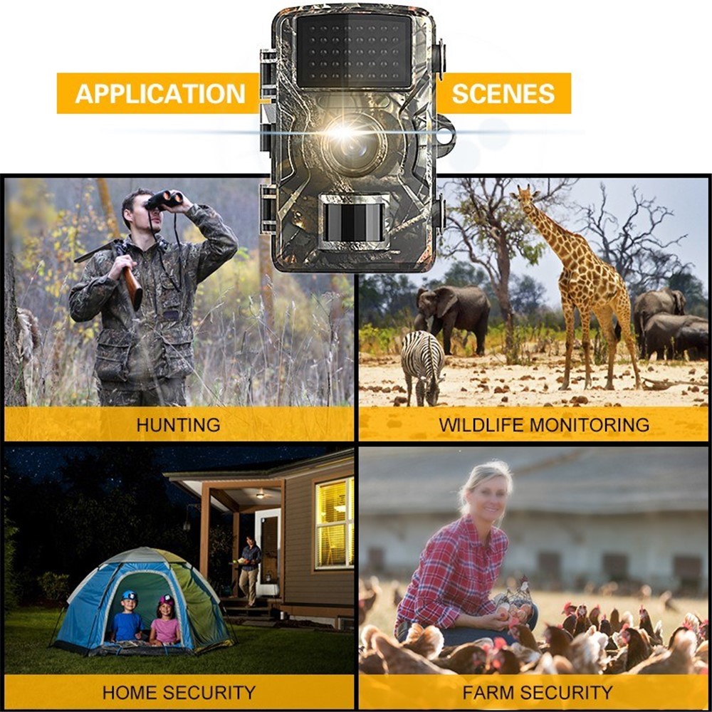 12MP 1080P Wildlife Hunting Trail and Game Camera with TF Card Motion Activated Security Camera IP66 Waterproof Outdoor Infrared Night Vision Hunting Scouting Camera - 32G TF Card-7