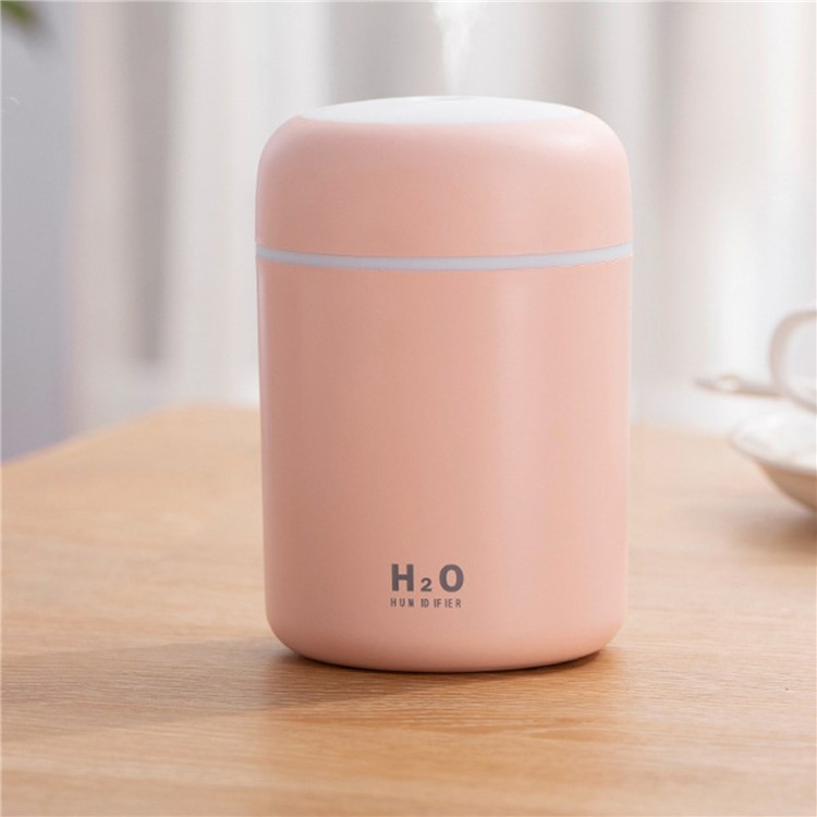 300 Ml Mist Mist Humidificador Difusor Portátil Colorido Noche Luz Silenciosa Apagado Auto-apagado 2 Modos De Niebla Humidificador De Aceite Esencial Difusor - Rosa