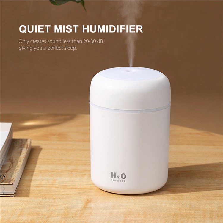 300 Ml Mist Mist Humidificador Difusor Portátil Colorido Noche Luz Silenciosa Apagado Auto-apagado 2 Modos De Niebla Humidificador De Aceite Esencial Difusor - Rosa