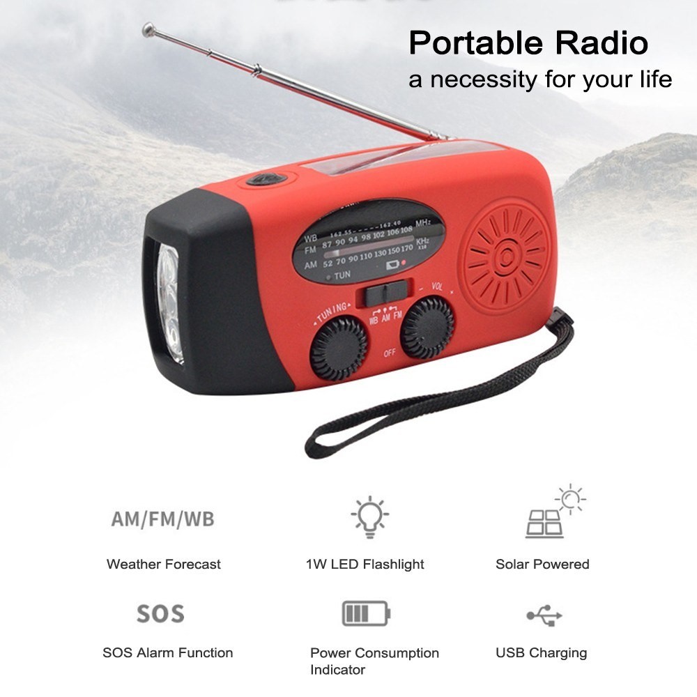 Portatile Solare a Mano. / Fight Fight Thiflight NOAA Meteo Previsioni Radio Con Funzione Power Bank