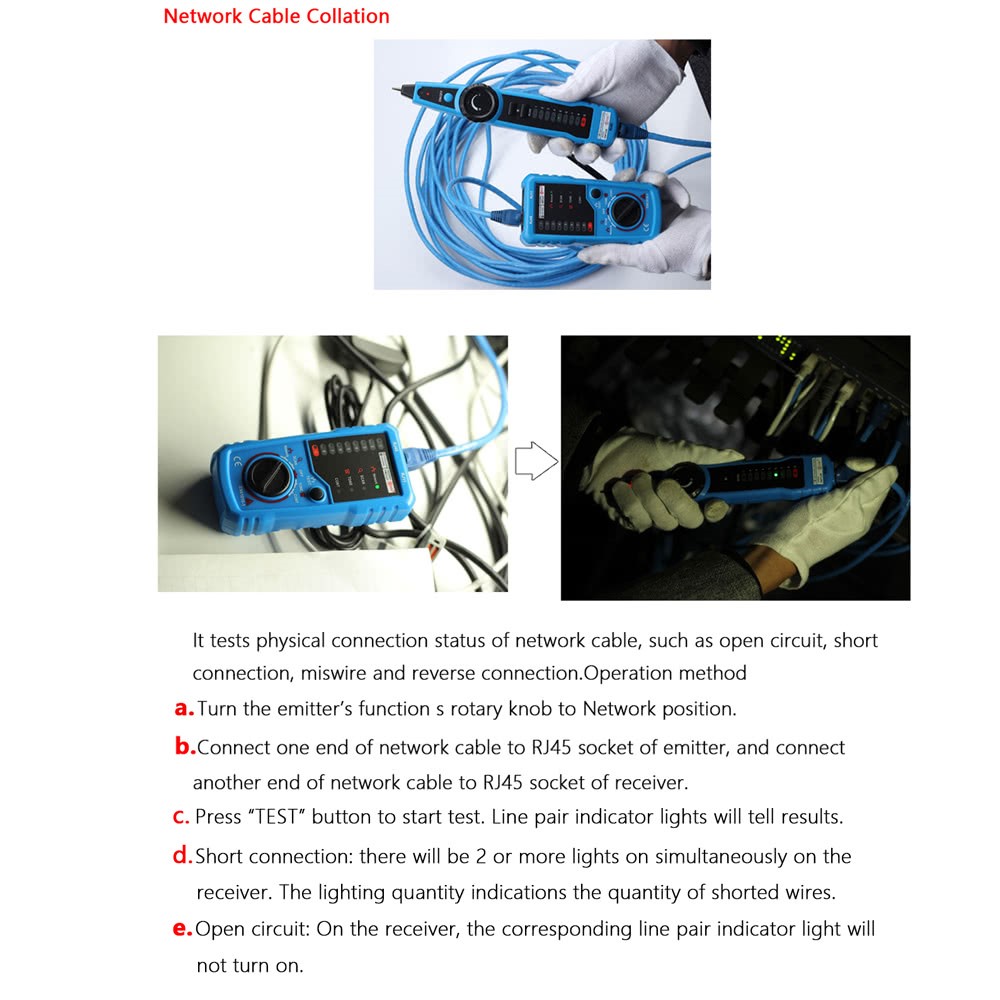 Testador De Cables De Alambre De Mano Multifuncional Tracker Line Finder Testing Testing Tool Para El Mantenimiento De La Red