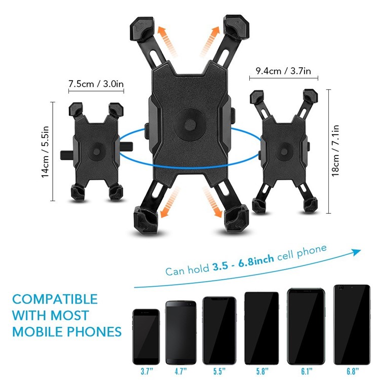 Support de Téléphone Mobile à Vélo de Verrouillage Rapide 360 ​​° - Bleu-6