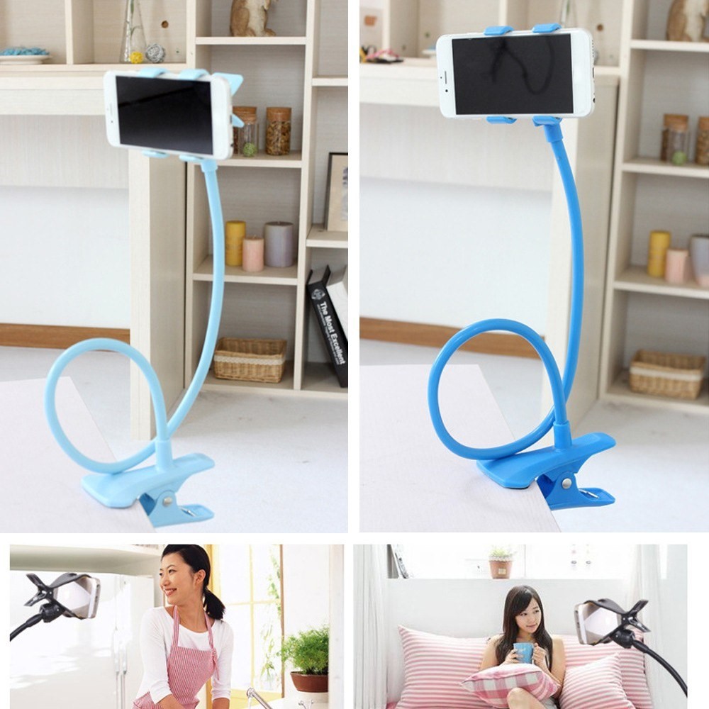 Ленивый Держатель Для Телефонов Сотовые Телефоны Clip Stand Handsfree Gooseech Rotating Mount До 6,3 Дюйма Устройств - Чернить