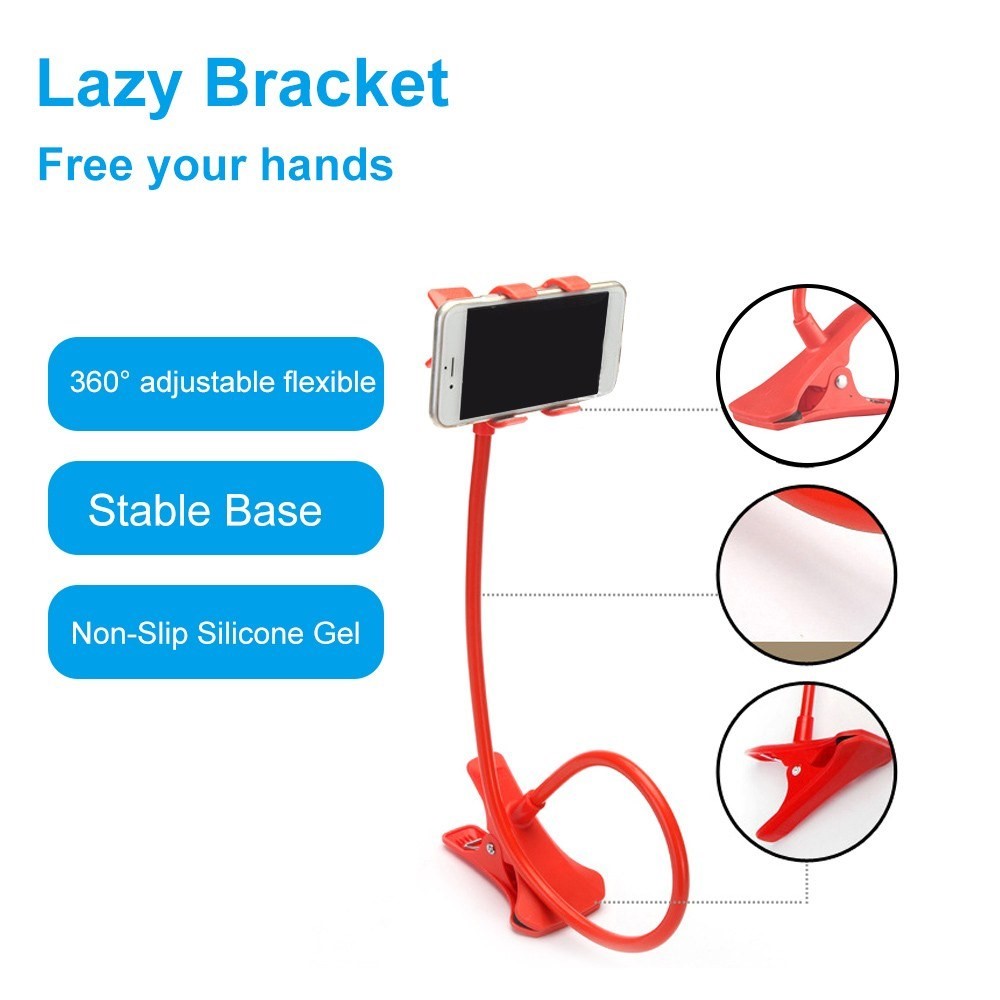 Lazy Phone Holder Handys Clip-Stand Hantreefree-Schwanenhals Rotierende Halterung Für Bis Zu 6,3 Zoll Geräte - Schwarz-7