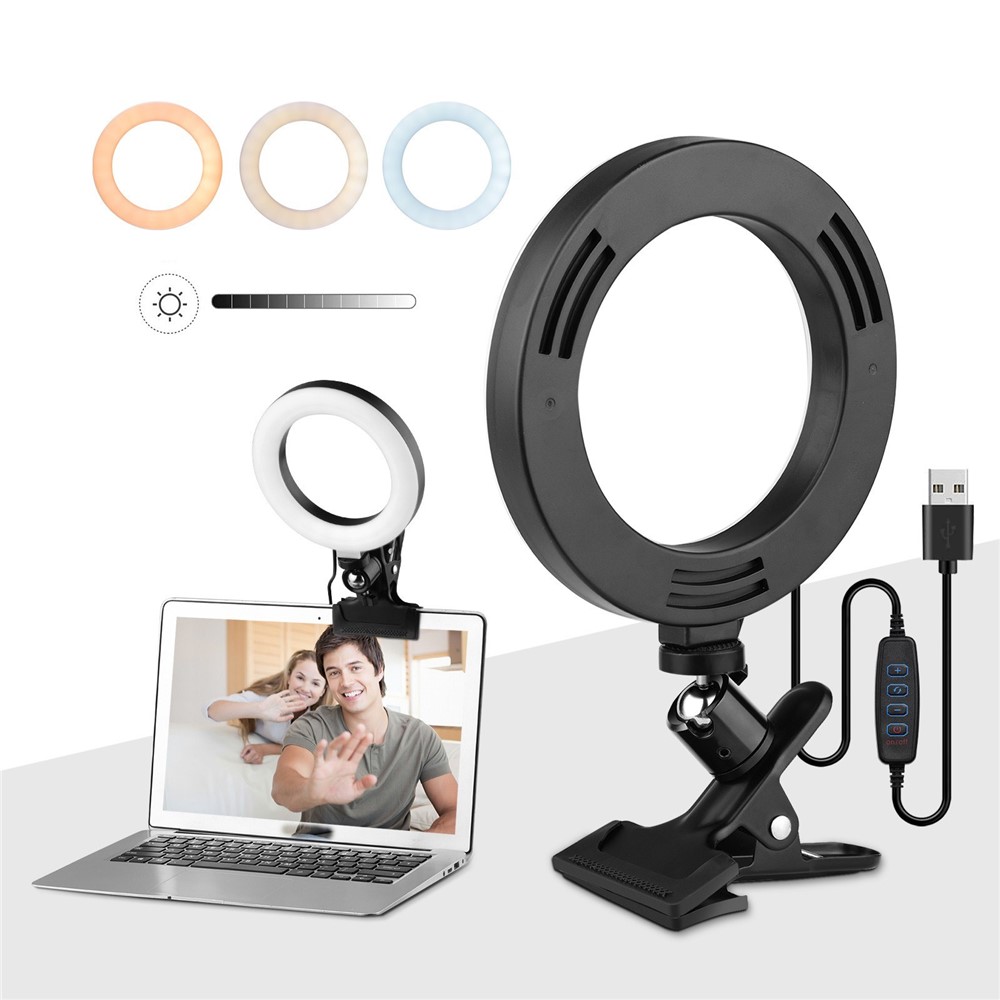 6,3 Zoll 2700K-5500K Selfie Ring Video Light Mit Clamp Mount Für Online-unterrichten Von Make-up-videoaufnahmen Live Dampf