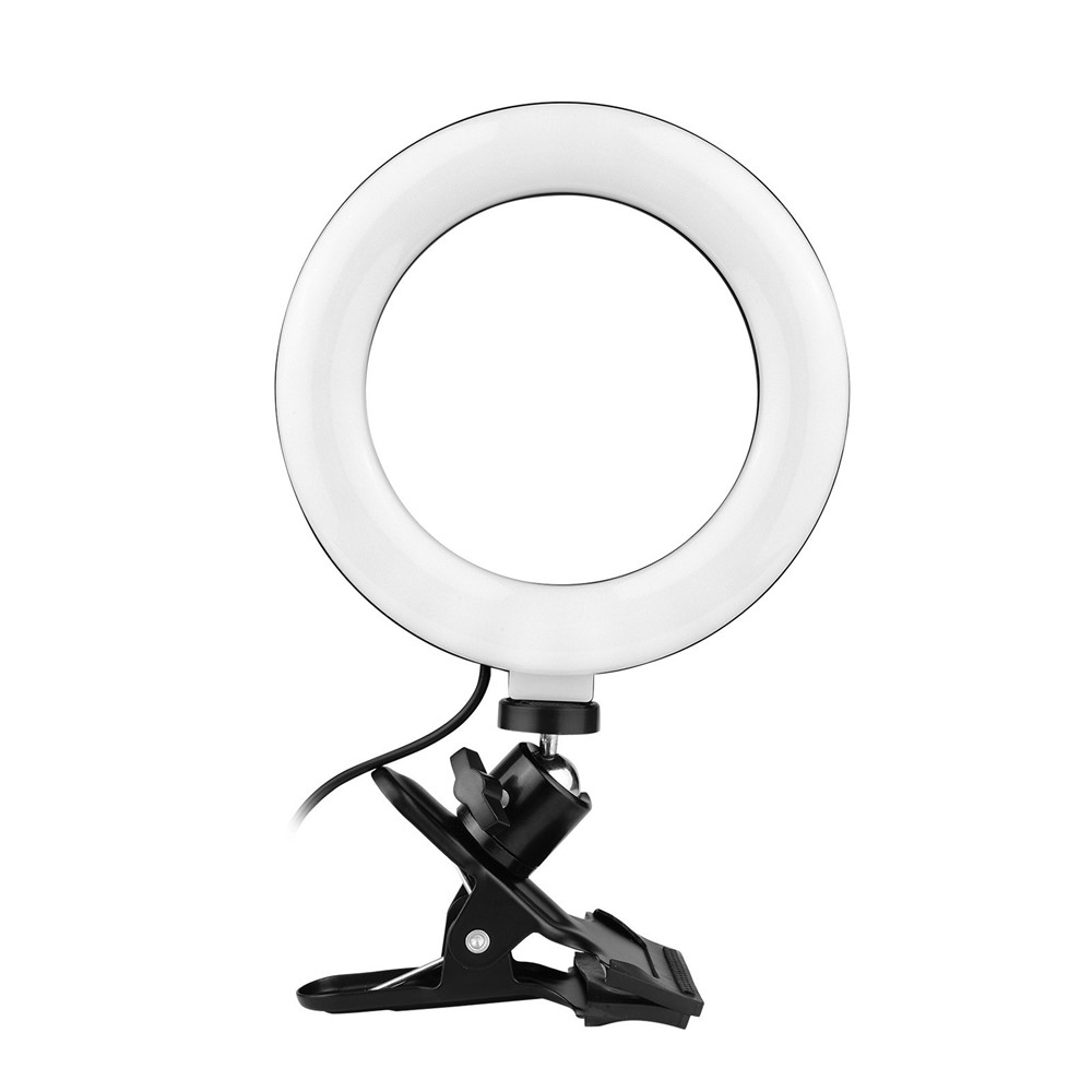 6,3 Polegadas 2700K-5500K Selfie Ring Video Light Com Suporte de Grampo Para Gravação de Vídeo de Maquiagem de Ensino On-line ao Vivo