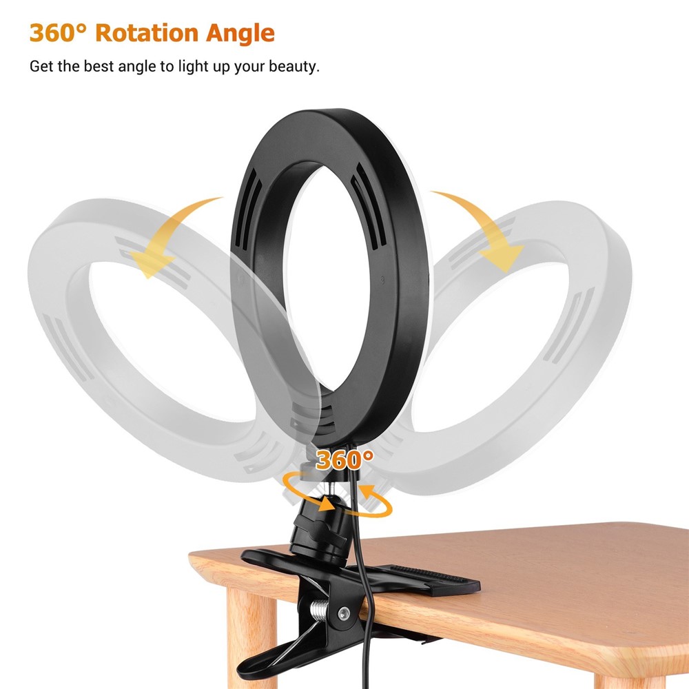 6,3 Zoll 2700K-5500K Selfie Ring Video Light Mit Clamp Mount Für Online-unterrichten Von Make-up-videoaufnahmen Live Dampf