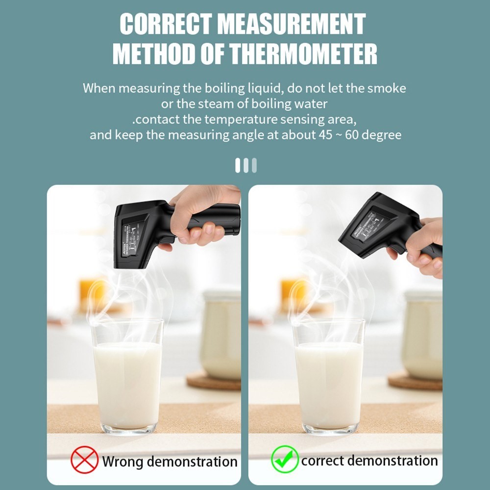 MESTEK IR03A -50 to 400 Degree Handheld Infrared Thermometer Non-Contact Digital Laser Industrial IR Temperature Tester with LCD Display-19