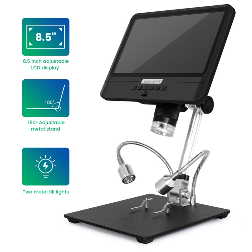 ANDONSTAR AD208 8.5 Inch LCD Screen 5X-1200X Digital Microscope Adjustable Microscope for Repairing (Battery Included)-3