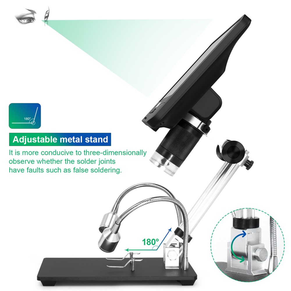 ANDONSTAR AD208 8.5 Inch LCD Screen 5X-1200X Digital Microscope Adjustable Microscope for Repairing (Battery Included)-4