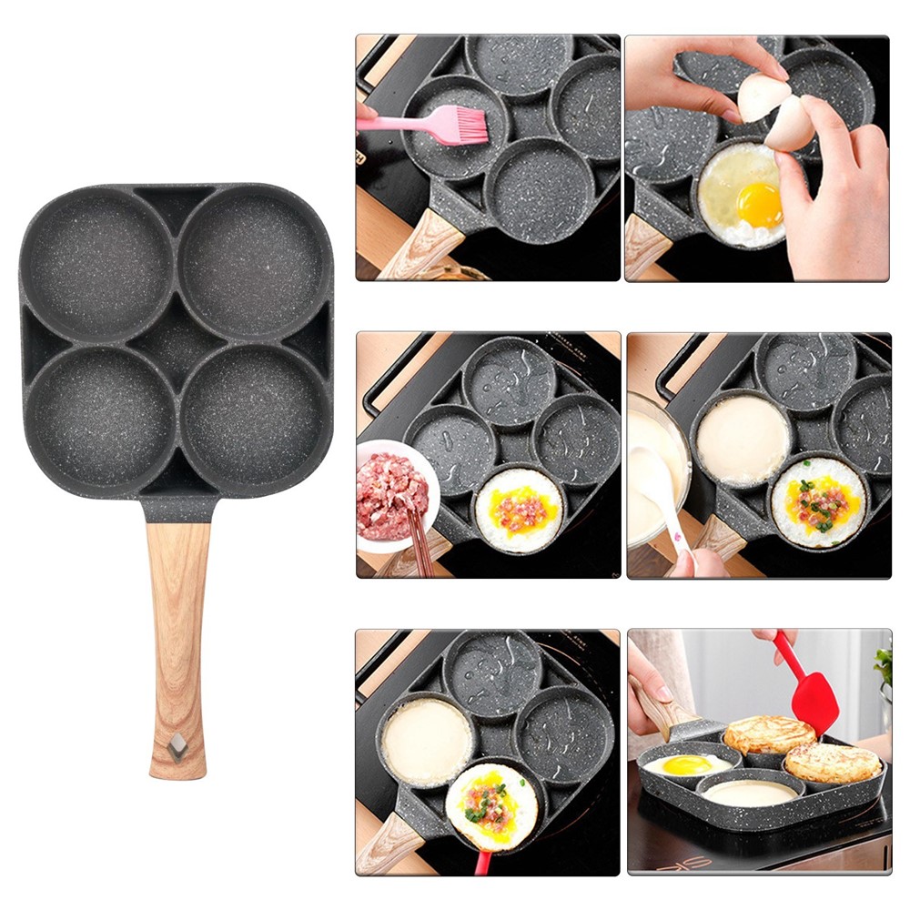 Four-cup Egg Pan Multifunctional Frying Egg Cooker Burger Pan for Breakfast Non-stick Frying Pan-5