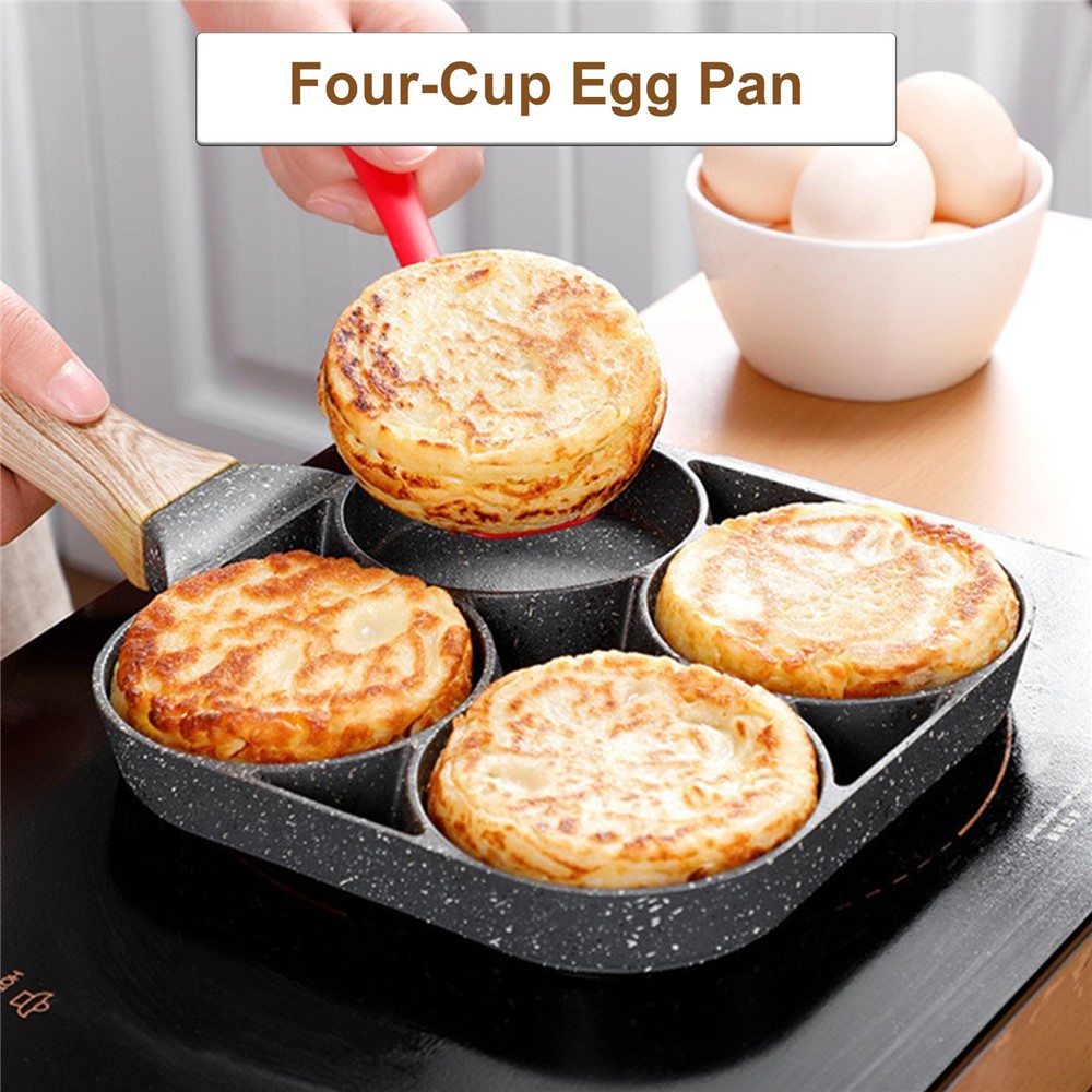 Four-cup Egg Pan Multifunctional Frying Egg Cooker Burger Pan for Breakfast Non-stick Frying Pan-7