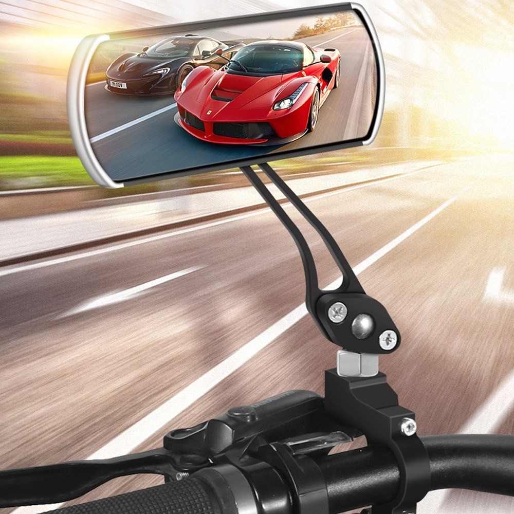 Mountain Road Bike Motorcycle Rear View Mirror Bicycle Handlebar Mount 360 Degrees Rotatable Wide Angle Rearview Mirror - Blue-8