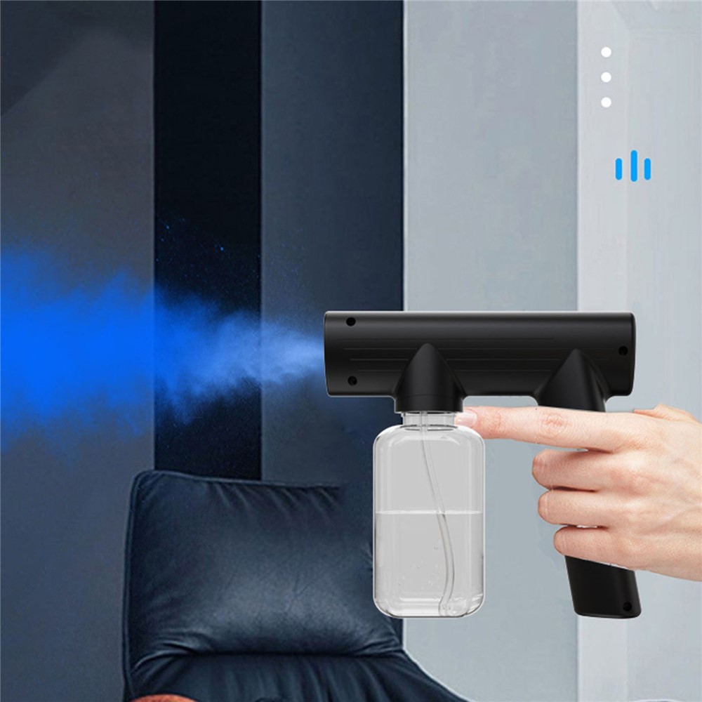 Multifunción Inicio Nano Spray Nebulizer Inalámbrico Portátil Recargable De Desinfección Recargable Máquina De Pulverización Nano - Negro