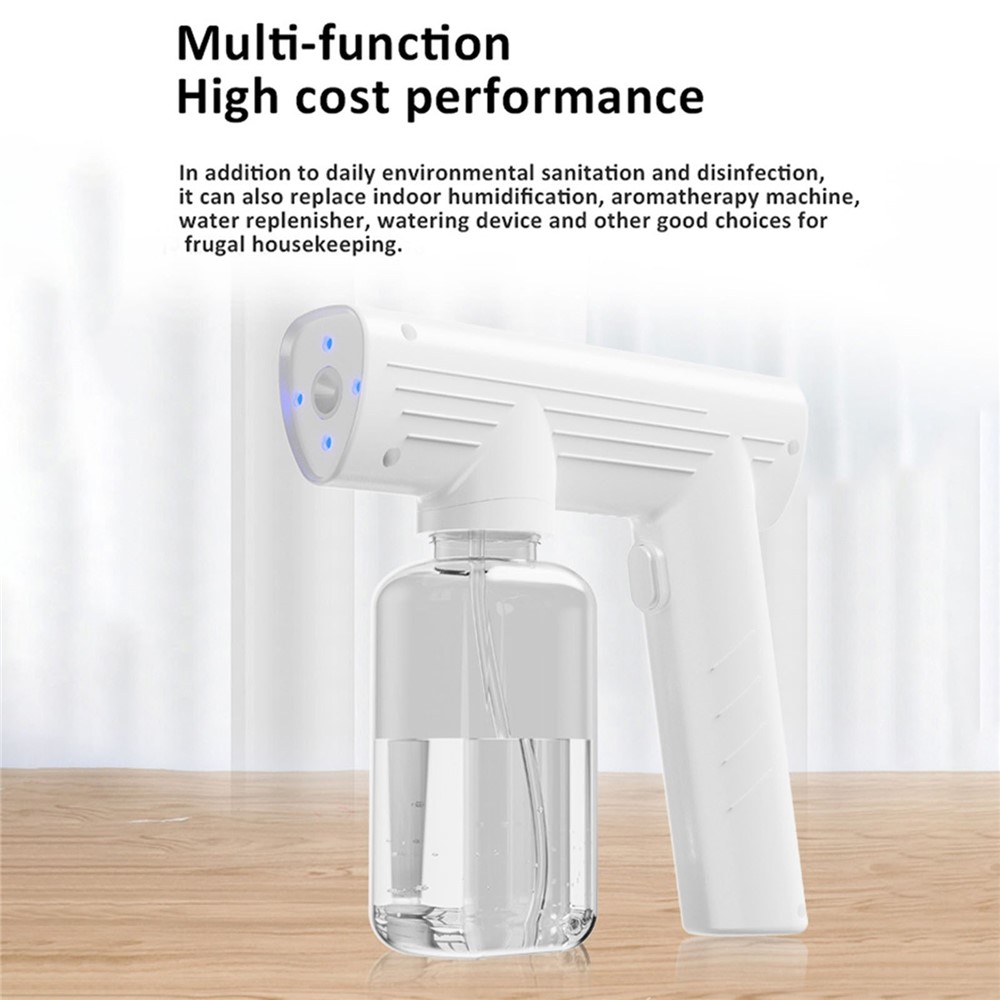 Multifunktions-Home Nano-Spray-Nebulizer Wireless Tragbarer Wiederaufladbarer Desinfektionsspray-Nano-Sprühmaschine - Schwarz