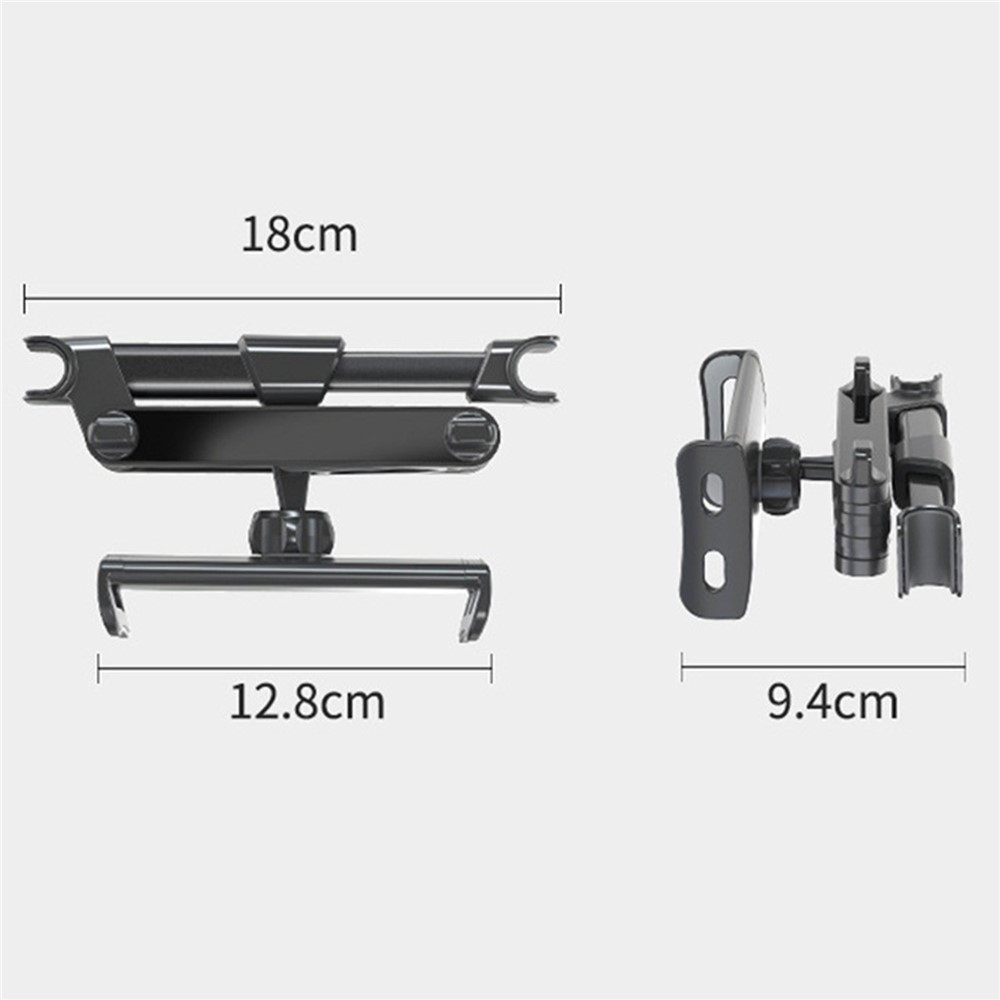 Soporte Trasero Con Montaje Posterior Del Vehículo Estirable Del Asiento Trasero Del Automóvil Del Soporte Del Teléfono - Negro