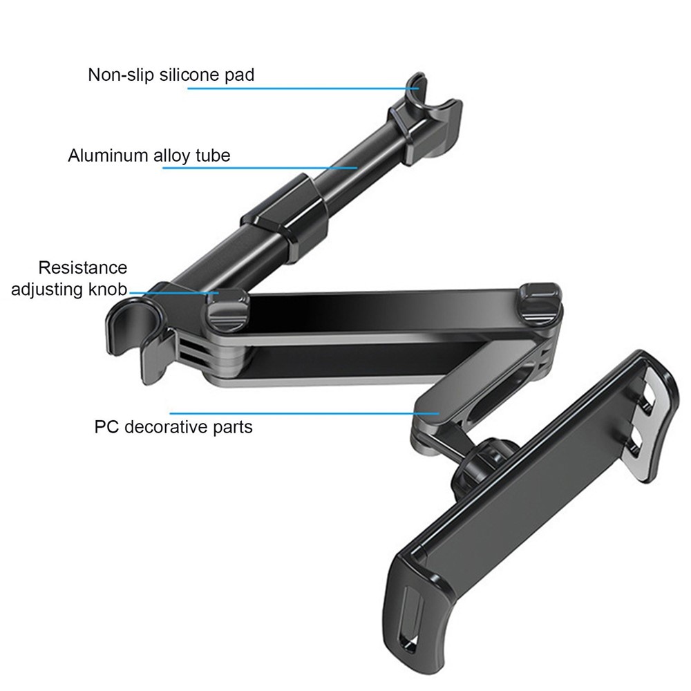 Soporte Trasero Con Montaje Posterior Del Vehículo Estirable Del Asiento Trasero Del Automóvil Del Soporte Del Teléfono - Negro