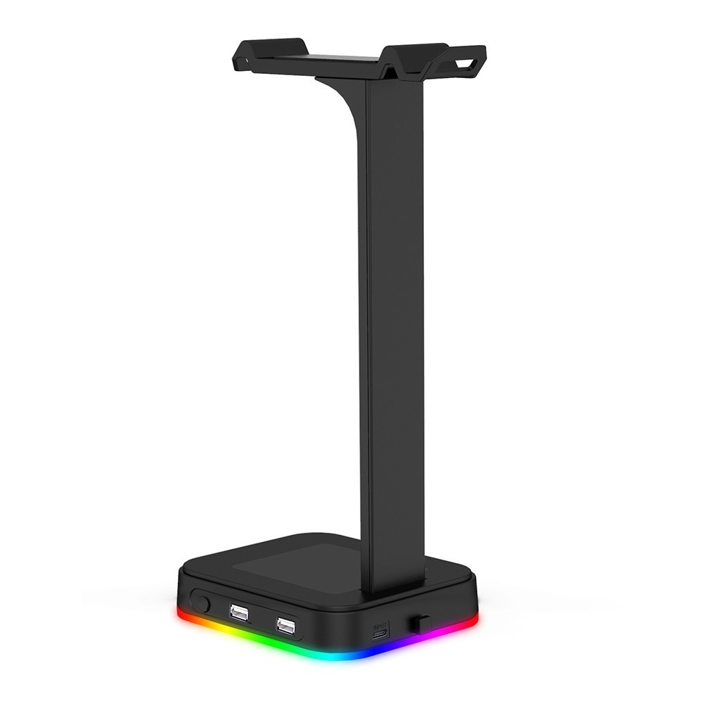 Holder Del Auricular de Los Auriculares de Juego RGB Topeador de Auricular 2-en-1 Con 2 Puertos de Cargador USB