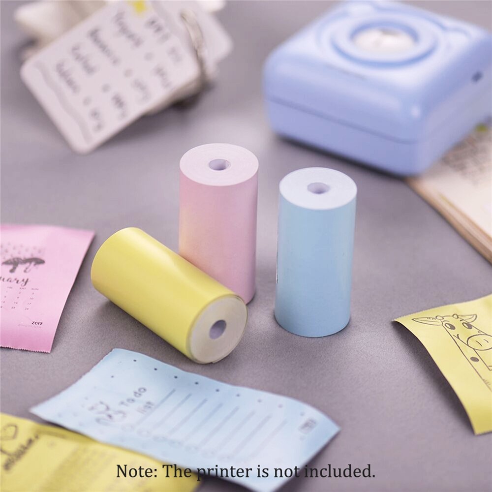 3 Rouleaux Couleur Thermal Paper Rouleau 57 * 30mm Bill Receipt Papier Photo Effacer L'impression Pour Imprimante Thermique De Poche A6 Perapage Pour Paperang P1 / P2 Mini Imprimante Photo - Bleu