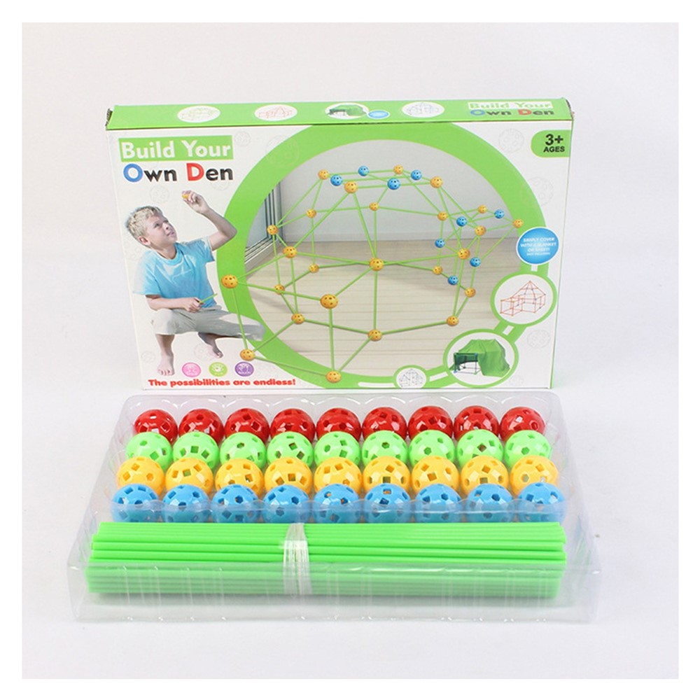 88PCS / SET KIT DE CONSTRUCTION DE BÂTIMENT FORT ENFANTS DIY Castle Tunnel Jouer Tente Fort Builder Tige Jeu D'apprentissage Pédagogique Pour Les Enfants De Plus De 3 Ans