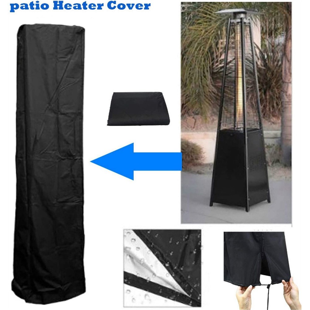 Outdoor Gas Heater Cover Oxford Cloth Waterproof Patio Heater Hood Protective Cover with Drawstring-2