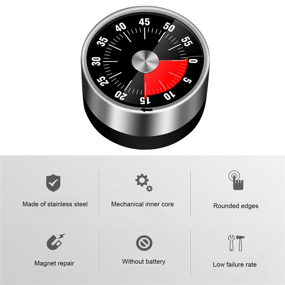 Timer Contagem Regressiva De Cozinha Magnética 60 Minutos Acabar Temporizador Mecânico Para Cozinhar Em Casa Cozinhar