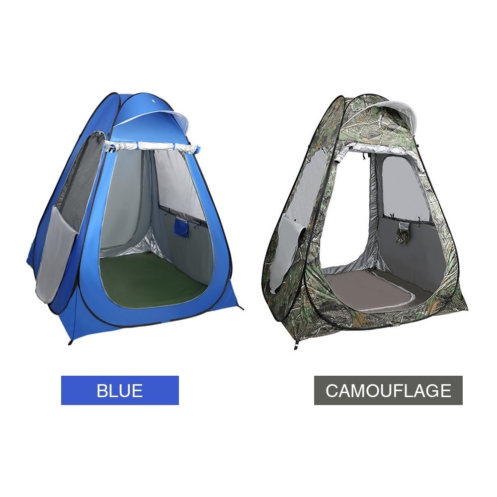 Percebida À Prova D'água Tent De Cabine De Cabine Da Família Ao Ar Livre Anti -UV Sun Shelter Para Acampar Viagens De Mochila Ao Ar Livre - Tamanho: M/azul