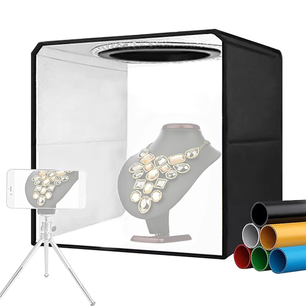 Portable Photo Studio 30 X 30cm / 11,8 X 11,8 Pouces Portable Box Booth Kit De Tente De Prise De Vue Avec 6 Décors De Photos En Couleur Pour La Photographie De Produit-5