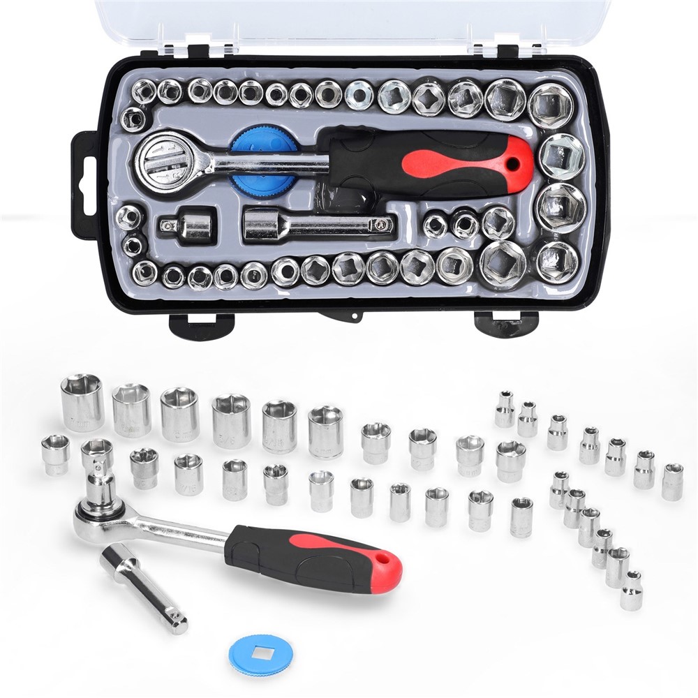 40,pcs Drive Socket Set Set Hexagonal Socket Ratchet Harench Sett