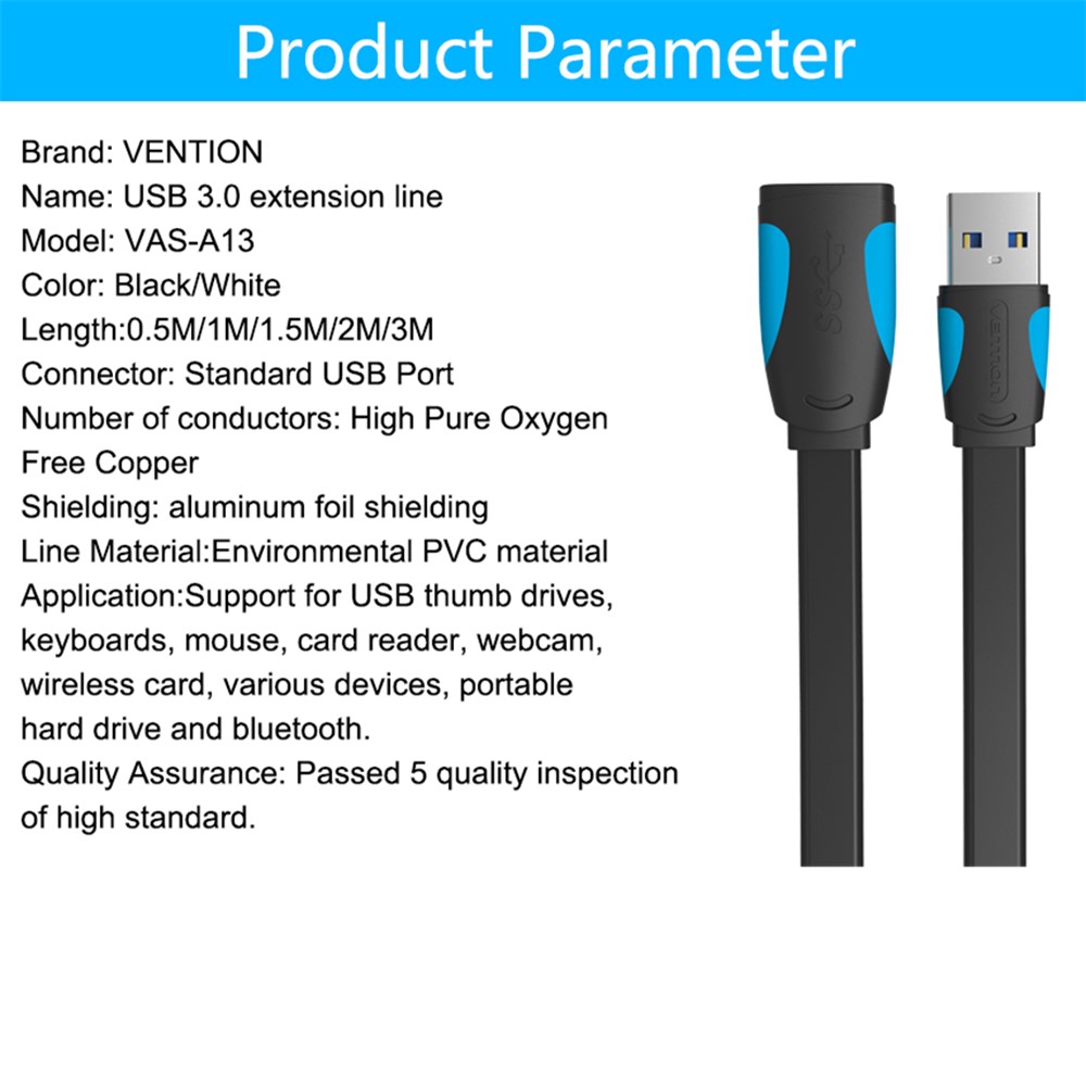 A13 Cabo de Extensão de Alta Velocidade USB 3.0 Male a Feminino Data Sync Sync - Comprimento: 2m-6