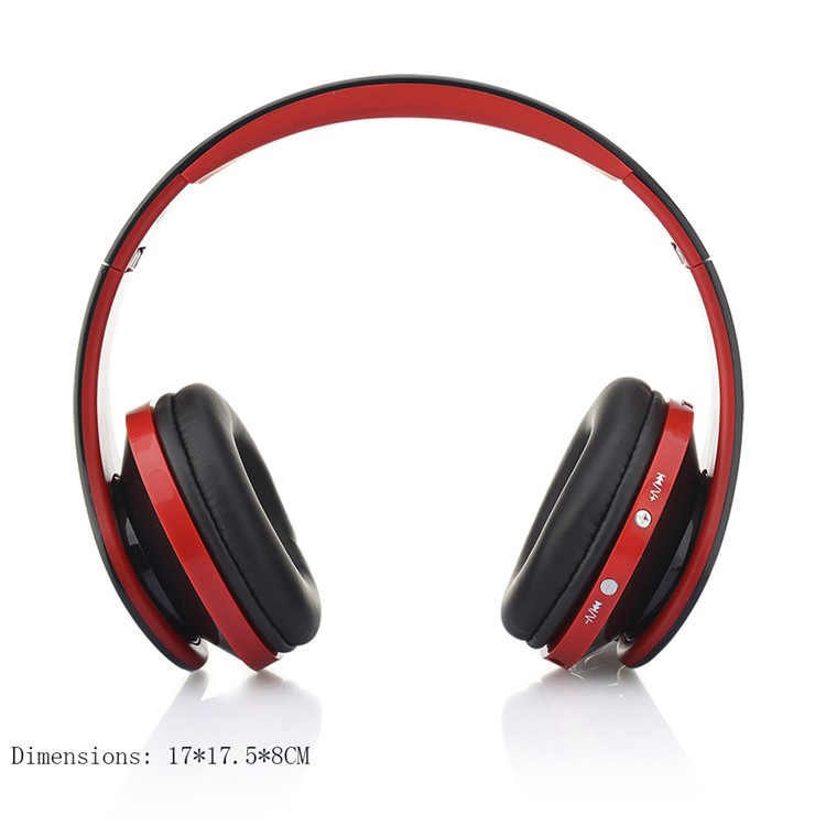 

NX-8252 Foldable Professional 300mAh Wireless Bluetooth V3.0 Headphone with Microphone - Black / Red