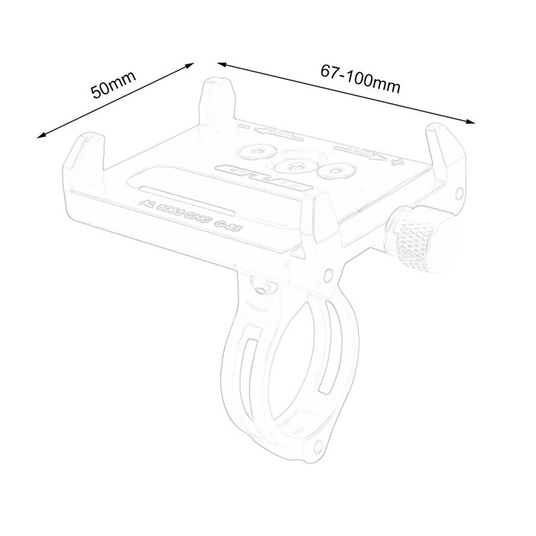 Supporto Del Manubrio Della Bicicletta Della Lega Di Alluminio Del Supporto Del Telefono Della Bicicletta G-85, Dimensione Del Morsetto: 6.7 ~ 10cm - Nero