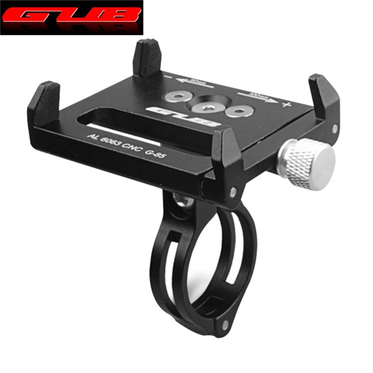 Soporte Para Teléfonos De Aluminio De Bicicleta G-85 Montaje Del Soporte Del Manejo De Bicicleta De Aluminio, Tamaño De La Abrazadera: 6.7 ~ 10 Cm - Negro