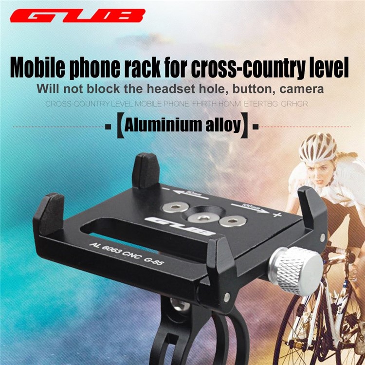 Soporte Para Teléfonos De Aluminio De Bicicleta G-85 Montaje Del Soporte Del Manejo De Bicicleta De Aluminio, Tamaño De La Abrazadera: 6.7 ~ 10 Cm - Negro