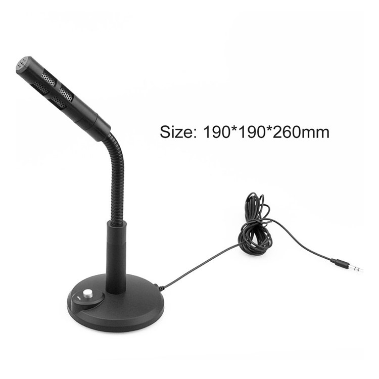 

F11 360 Degree Omnidirectional Wired Computer Microphone with Button Switch - Black