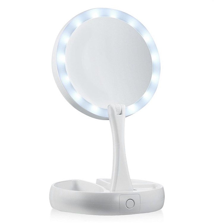 My Fold Away Portable Round Shape Foldable Led Makeup Mirror Women My Fold Away Portable Round Shape Foldable Led Makeup Mirror Women Tvc Mall Com
