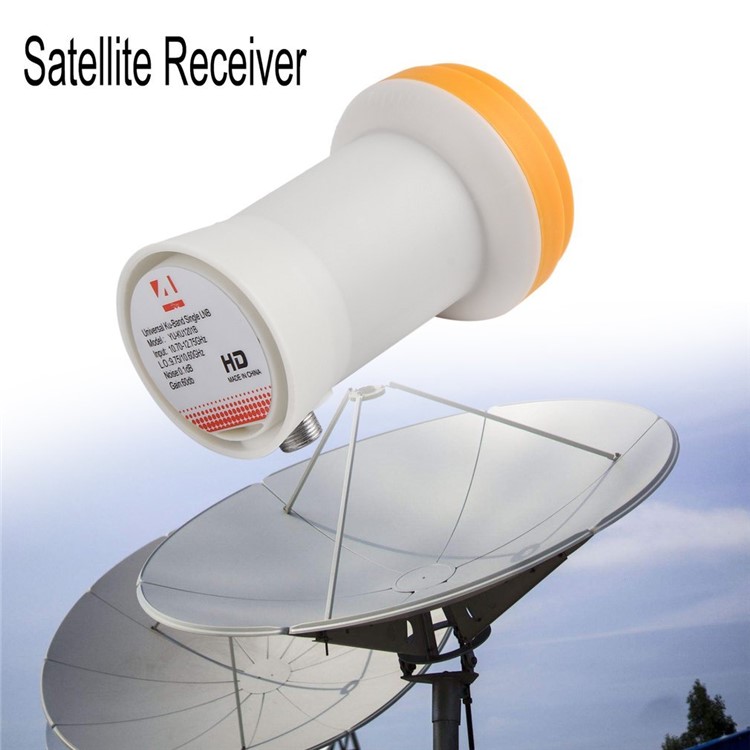 

Universal Ku-Band Single LNBF Dual Output 9.75/10.6KU HD Satellite Receiver - White