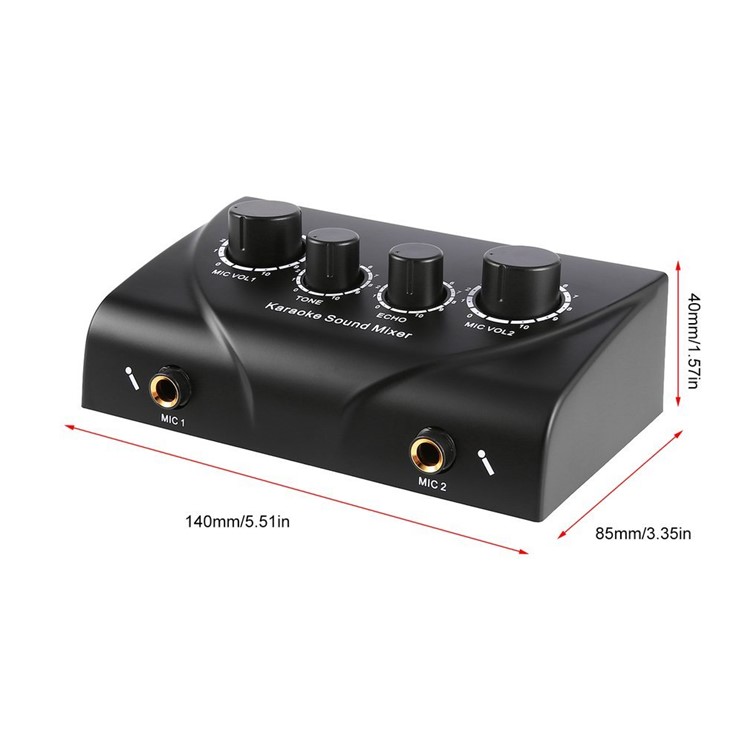 

Karaoke Sound Mixer Professional Audio System Machine Portable Mini Digital Mixer - Black