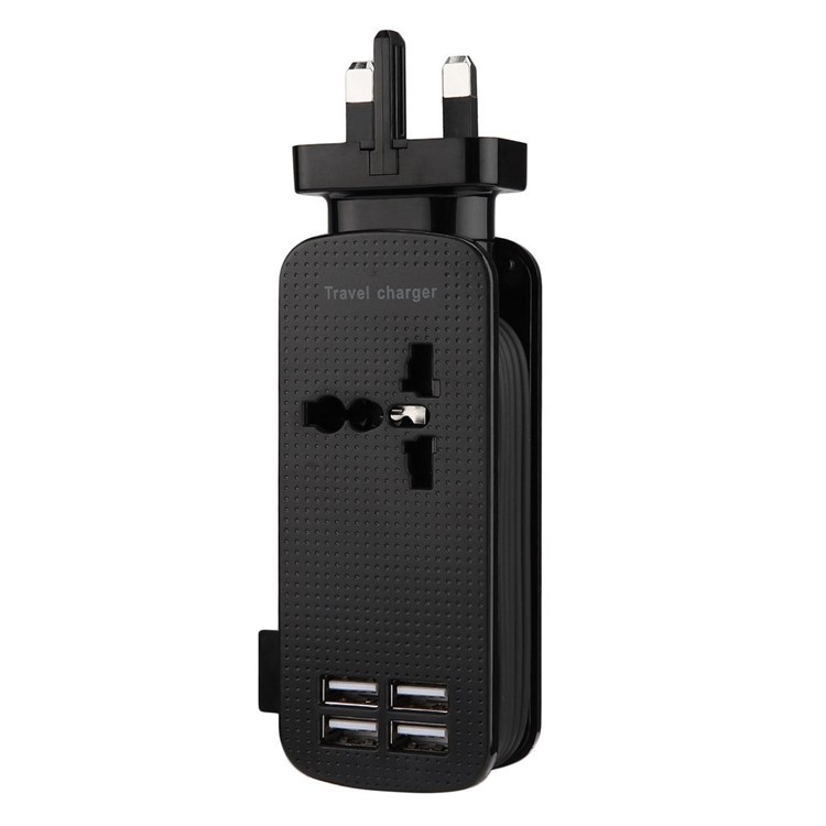 

Compact 4.2A Universal 4 USB Ports Multi Adapter Office Travel Wall AC Charger - Black