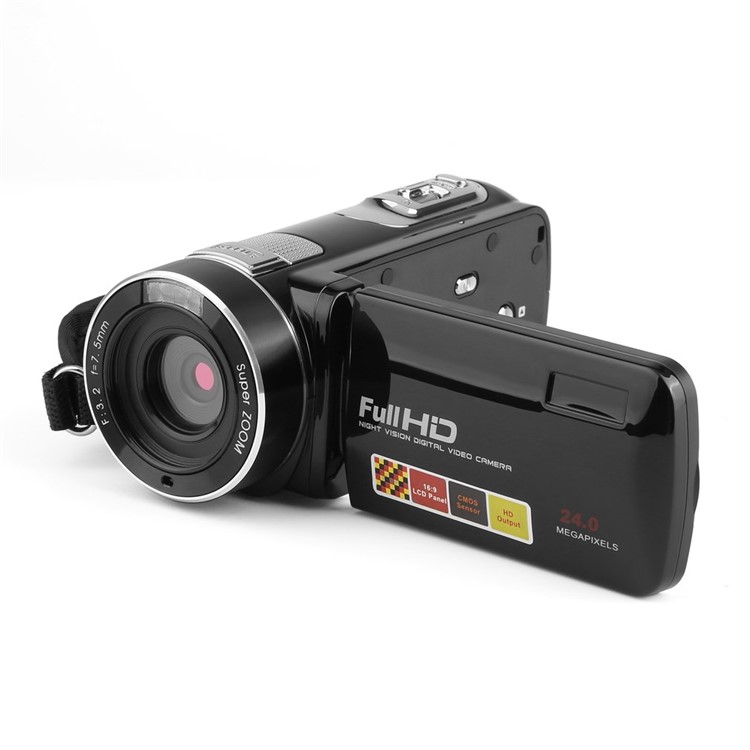 

Night Vision FHD 3.0 Inch LCD Screen 18X 24MP Digital Video Camera Camcorder - Black / US Plug