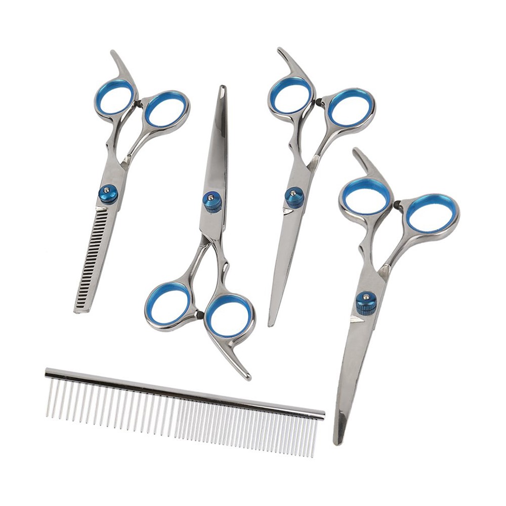 6pcs/set Pets Professionais Preparação de Tesouras Conjunto de Tesouras Kit de Ferramentas de Cabelo de Cabeleireiro