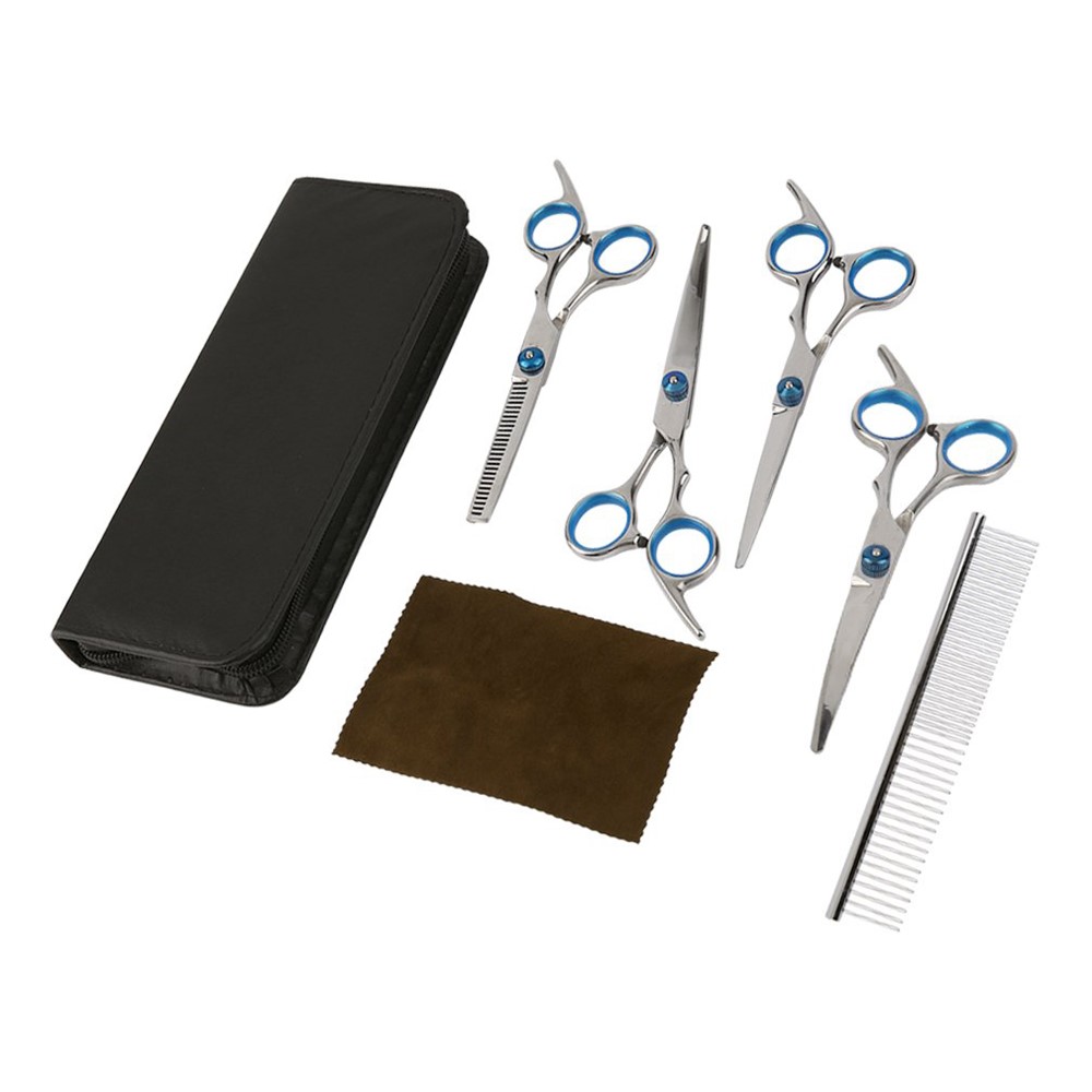 6 Pezzi/set di Animali Domestici Professionisti Che Toelettano Forbici Set Shears Parrucchiere Kit di Taglio di Capelli