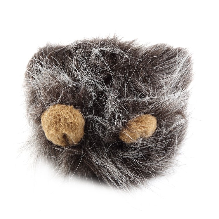 Pet Costume Lion Mane Wig for Cat Halloween Christmas Party Dress Up with Ear - Grey-2