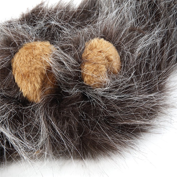 Pet Costume Lion Mane Wig for Cat Halloween Christmas Party Dress Up with Ear - Grey-6