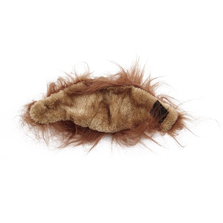 Pet Costume Lion Mane Wig with Ear Halloween Christmas Party Dress Up for Cat - Black + Brown-5