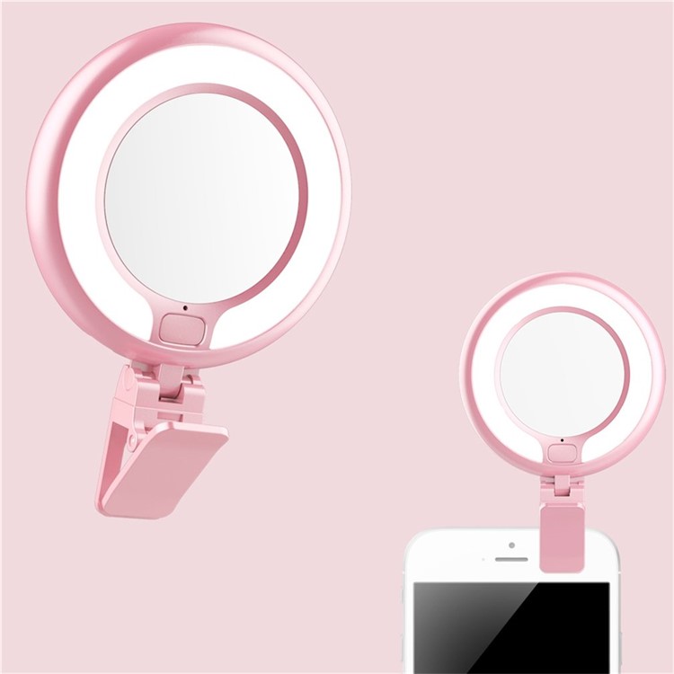 

Adjustable Clip USB Charging LED Selfie Beauty Light with Mirror