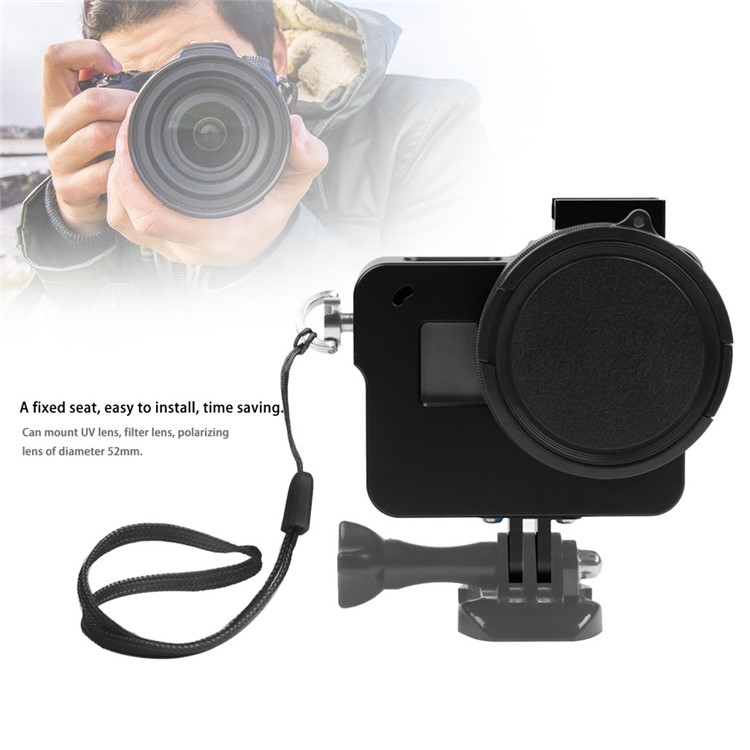 

Aluminum Alloy Protective Case Camera Cage with 52mm UV Lens for GoPro Hero 7 / Hero 5