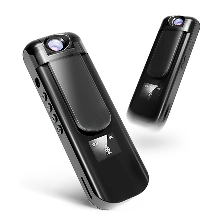 

009 Mini Camera Camcorder Recording Pen with MP3 Player 1080P HD Rotate Lens - All Black