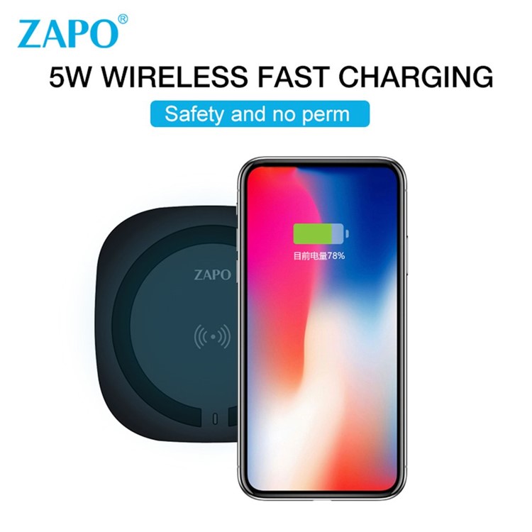 

ZAPO W5-E Qi Wireless Fast Charger Universal Slim Phone Charger Charging Pad